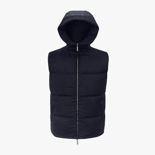 Navy sleeveless padded coat