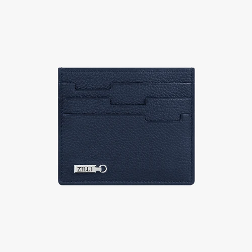 Navy grained calfskin CC7 credit card holder