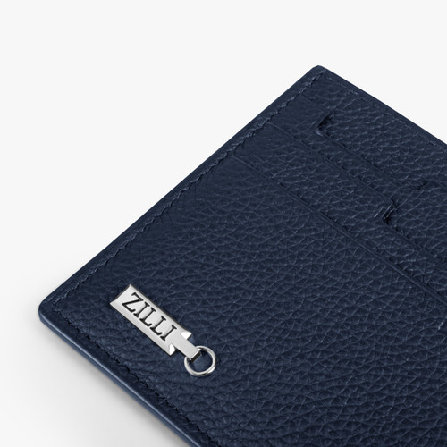 Navy grained calfskin CC7 credit card holder