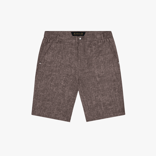 Bermuda en lin taupe, coupe ajustée