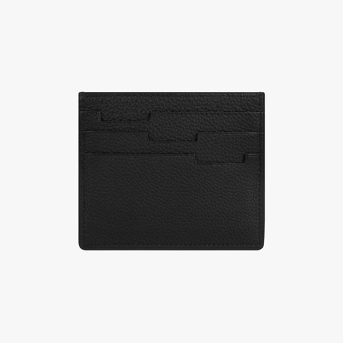 Black grained calfskin CC7 credit card holder