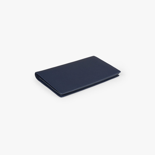 Navy grained calfskin International wallet with zipped inner section