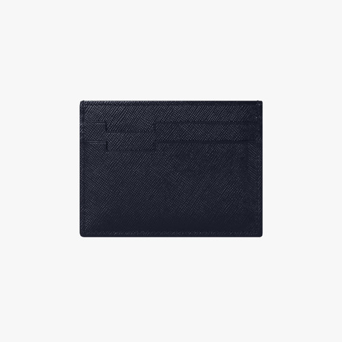 Navy Saffiano calfskin CC5 credit card holder