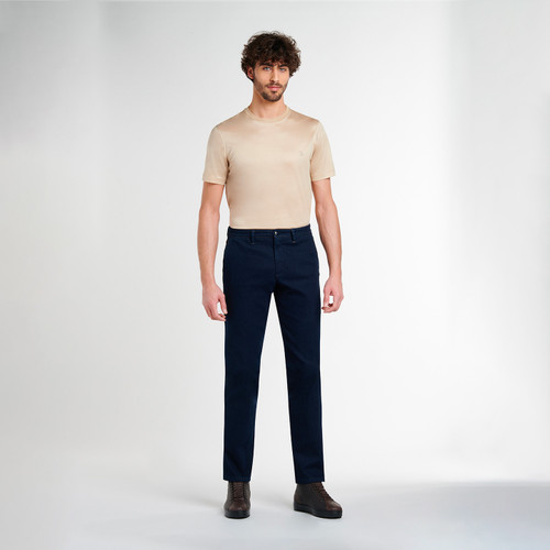 Navy cotton trousers, slim fit Navy cotton trousers, slim fit