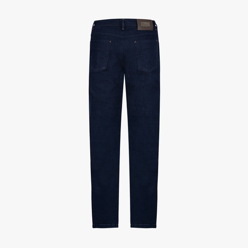 Navy cotton trousers, slim fit