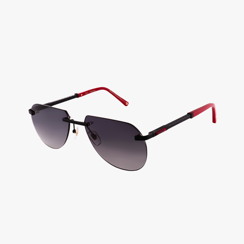 Black and red "Nyrion" sunglasses, grey lenses