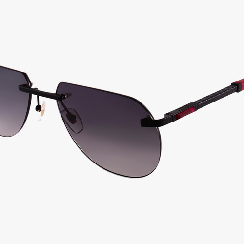 Black and red "Nyrion" sunglasses, grey lenses