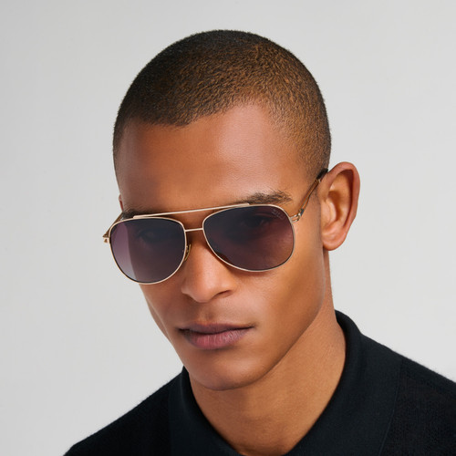 Gold and black OPHELIO sunglasses, brown lenses