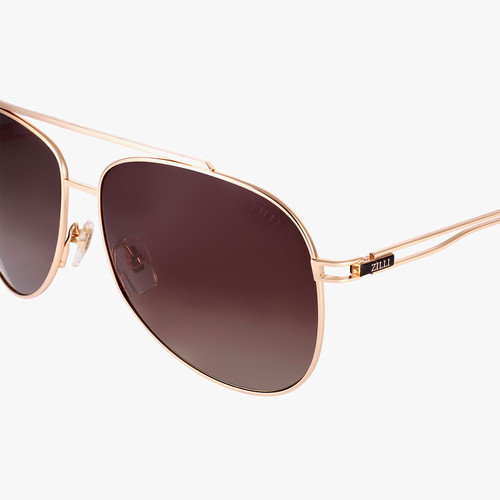 Gold and black OPHELIO sunglasses, brown lenses