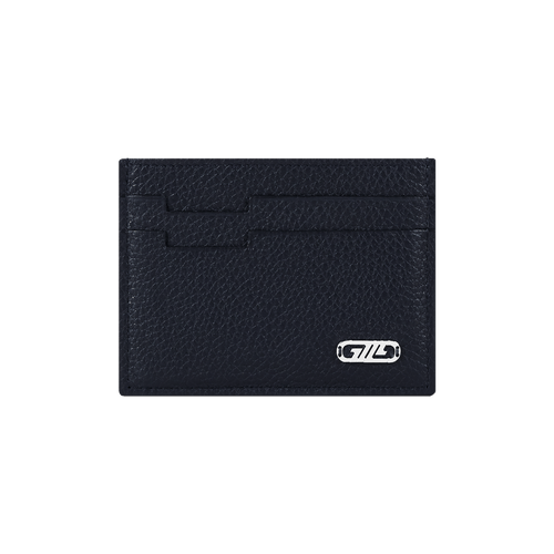 Navy Pegaso  grained calfskin CC5 credit card holder