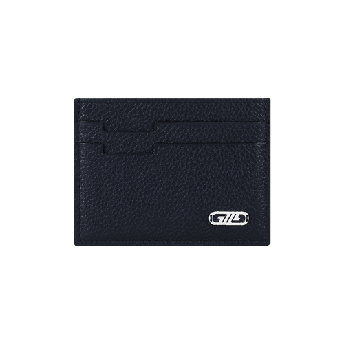 Navy Pegaso  grained calfskin CC5 credit card holder