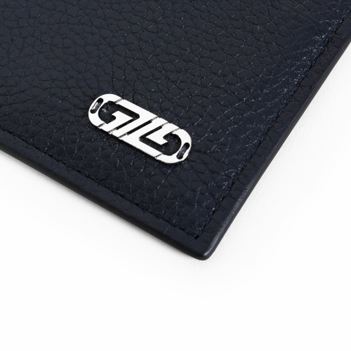 Navy Pegaso  grained calfskin CC5 credit card holder