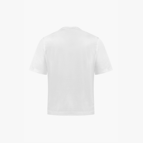 T-shirt blanc, broderie "ZILLI Treble" grise et jaune