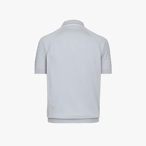 Zipped polo shirt with raglan short sleeves "Acapulco Sport" jacquard design