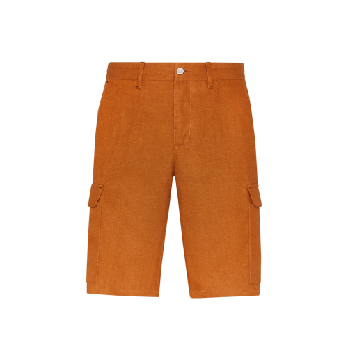 Bermuda cargo orange en lin et soie