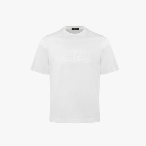 T-shirt blanc, broderie "ZILLI Treble"
