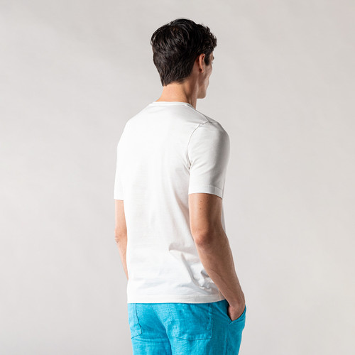 White T-shirt with "ZILLI Treble" embroidery White T-shirt with "ZILLI Treble" embroidery