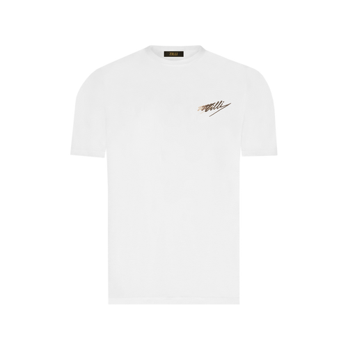 White T-shirt, "ZILLI Signature" embroidery