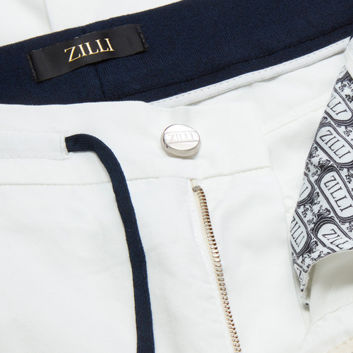 Ecru trousers, slim fit, "Zilli Poem" embroidery
