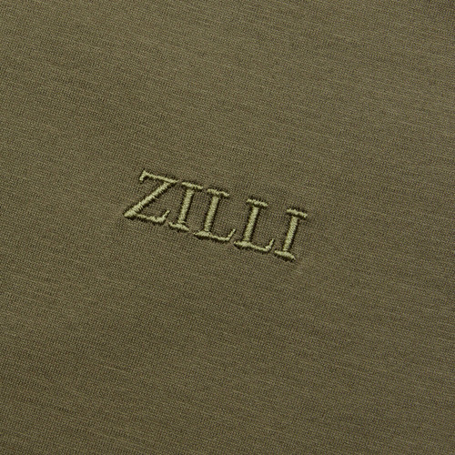 Kaki T-shirt, ZILLI embroidery Kaki T-shirt, ZILLI embroidery