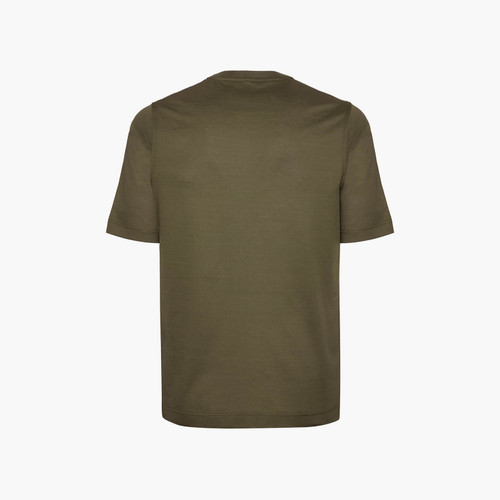 T-shirt kaki marine, broderie ZILLI