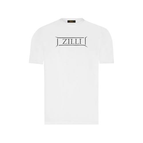 T-shirt blanc, broderie « ZILLI Lettering »
