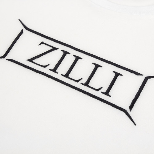 White T-shirt, "ZILLI Lettering" embroidery
