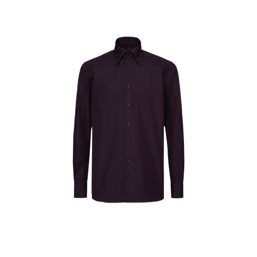 Classical shirt burgundy color, with triple stitching on collar and cuffs