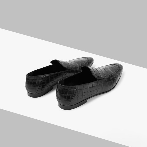Loafers in black crocodile Loafers in black crocodile