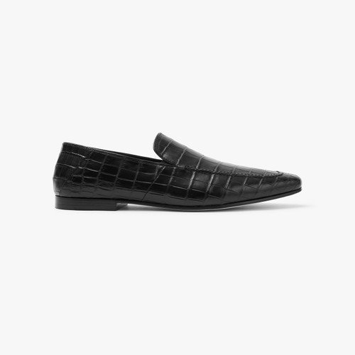 Loafers in black crocodile 