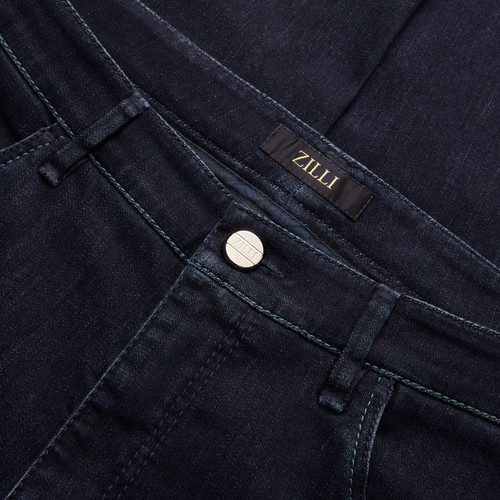 Navy blue jeans, ZILLI "Jacquard"
