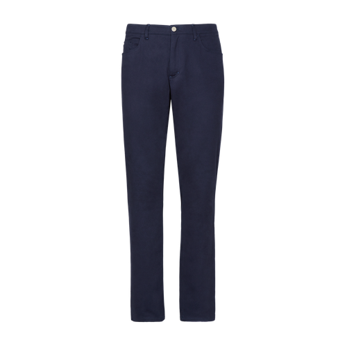 Navy blue trousers, slim fit, ZILLI "Letters"
