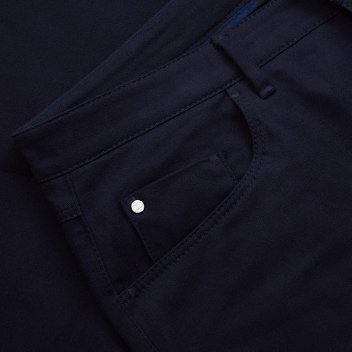 Navy blue trousers, slim fit, ZILLI "Letters"