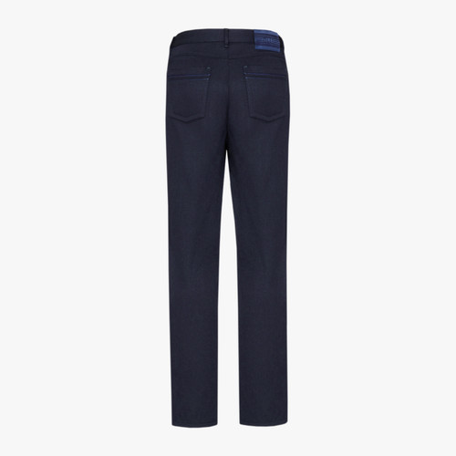 Navy blue trousers with elastic waistband, ZILLI "Rows"