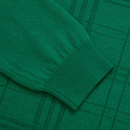 Light green round neck sweater, ZILLI "Checks"