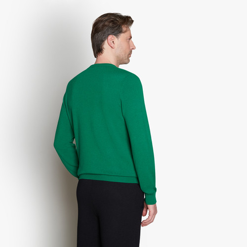 Light green round neck sweater, ZILLI "Checks"