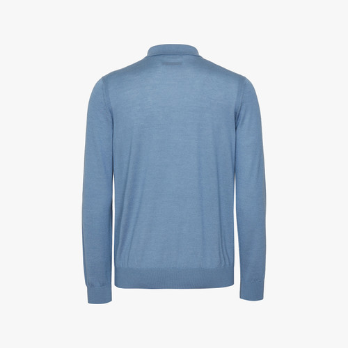 Sky blue zipped polo-shirt