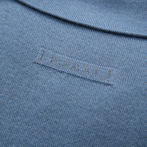 Sky blue zipped polo-shirt
