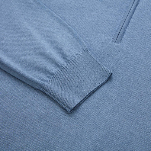 Sky blue zipped polo-shirt Sky blue zipped polo-shirt