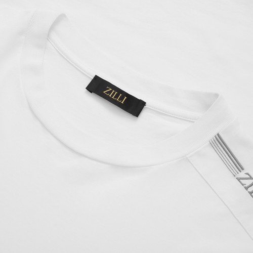 White T-shirt , « Four Stripes » embroidery White T-shirt , « Four Stripes » embroidery