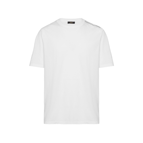 White T-shirt , « Four Stripes » embroidery White T-shirt , « Four Stripes » embroidery