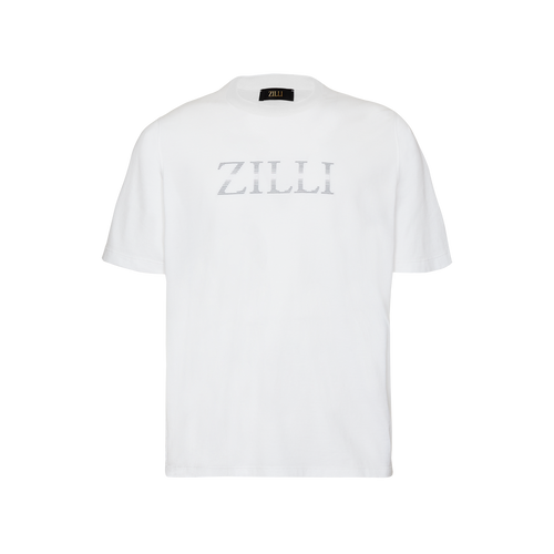 White T-shirt, « ZILLI Shade » embroidery White T-shirt, « ZILLI Shade » embroidery
