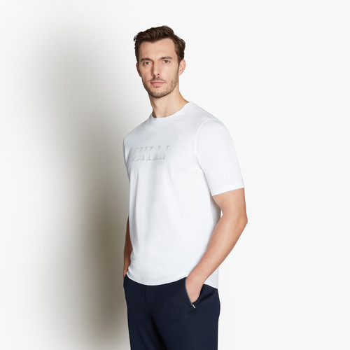 White T-shirt,  « ZILLI Shade » embroidery