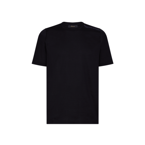 Black T-shirt , « Four Stripes » embroidery Black T-shirt , « Four Stripes » embroidery