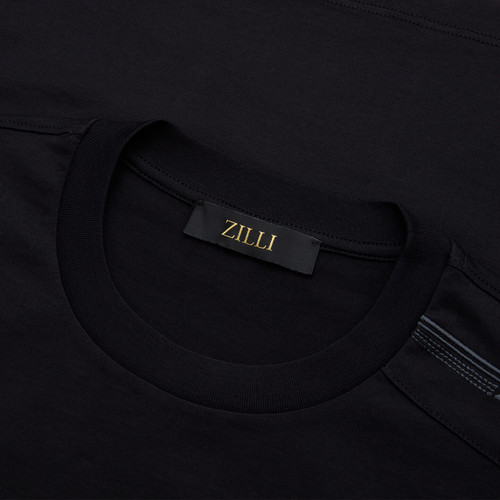 T-shirt noir, broderie " Four Stripes