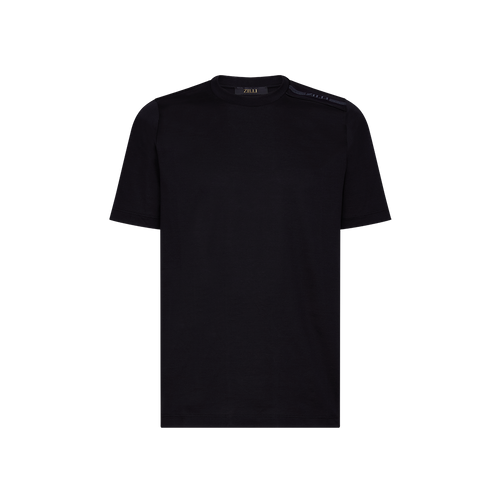 T-shirt noir, broderie " Four Stripes