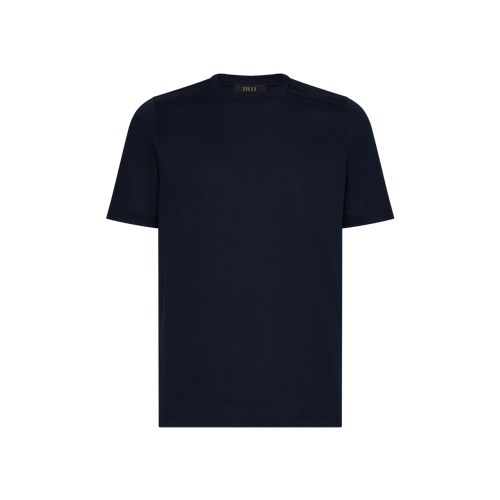 Dark navy blue T-shirt, « Four Stripes » embroidery 