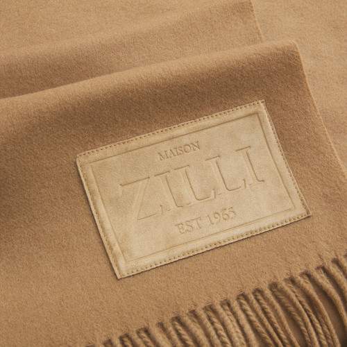 Fringed scarf Qaeter camel color