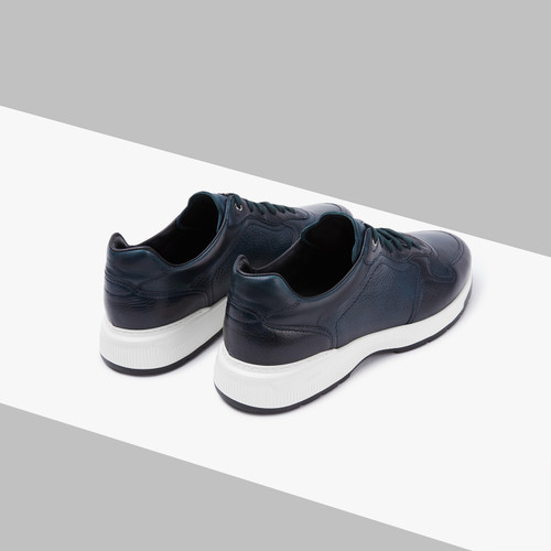 Pine green sneakers in deerskin and calfskin