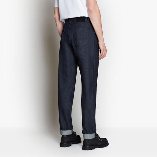 Blue raw denim, large fit